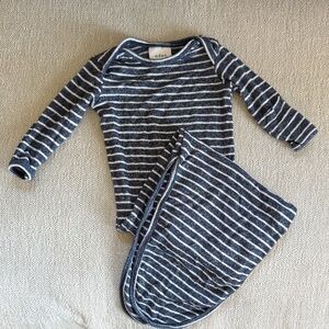 Striped Baby Onesie and Blanket Set